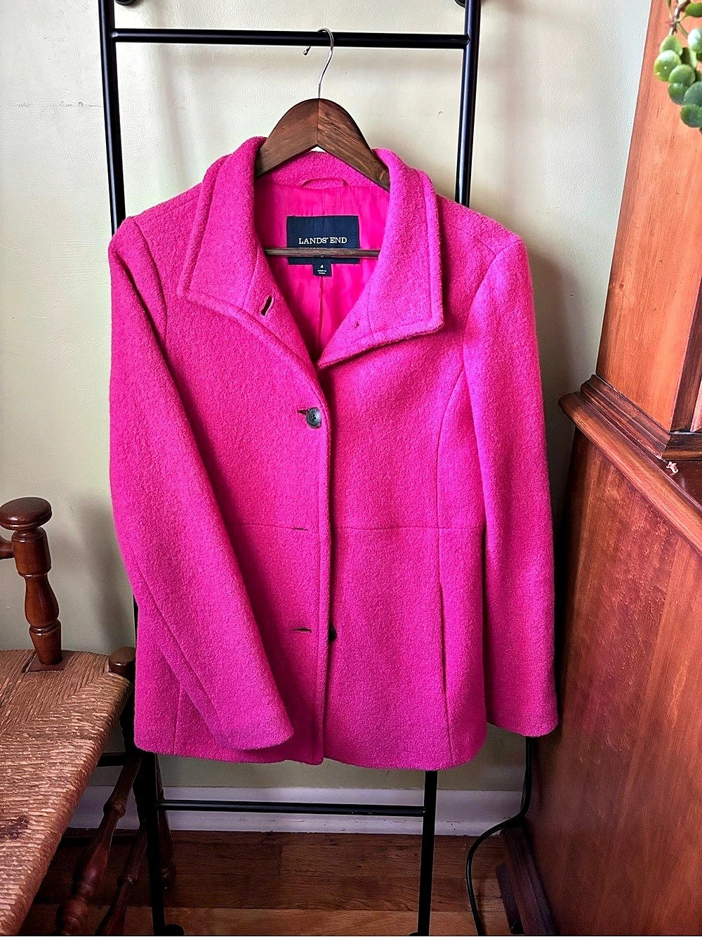 Lands' End Pink Pea Coat Like New
